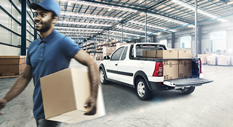 Nissan NP200 in warehouse with load